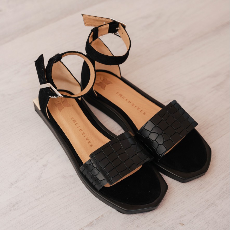  .Sandale - Coquette - Croco Black 